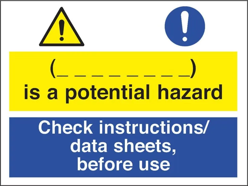 (____) is a Potential Hazard Check Instructions Sign - 400 X 300Hmm - Rigid Plastic - [AS-CO7-RP]
