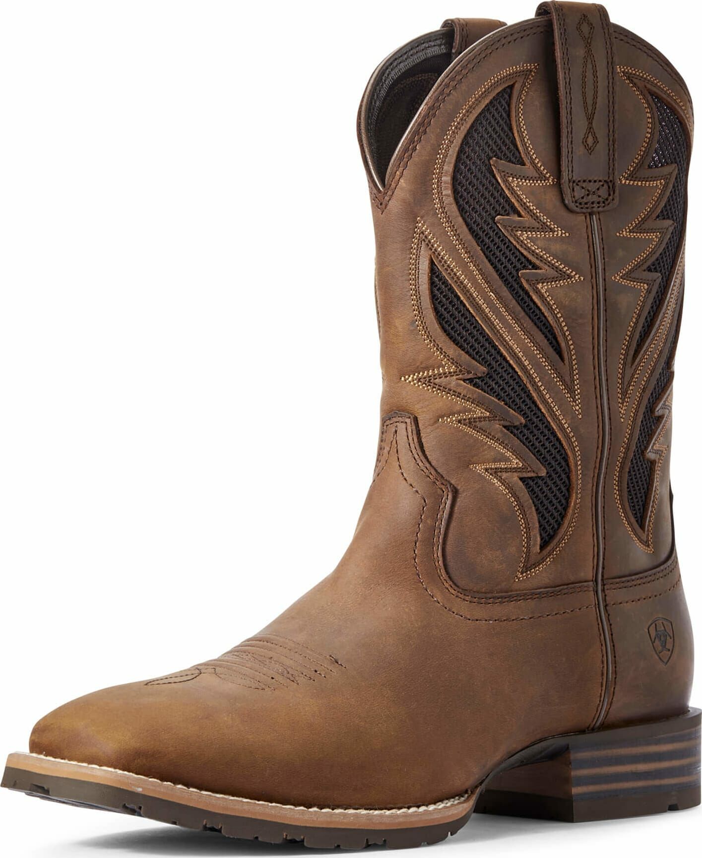 Ariat Hybrid VentTEK Western Boot in Distressed Tan
