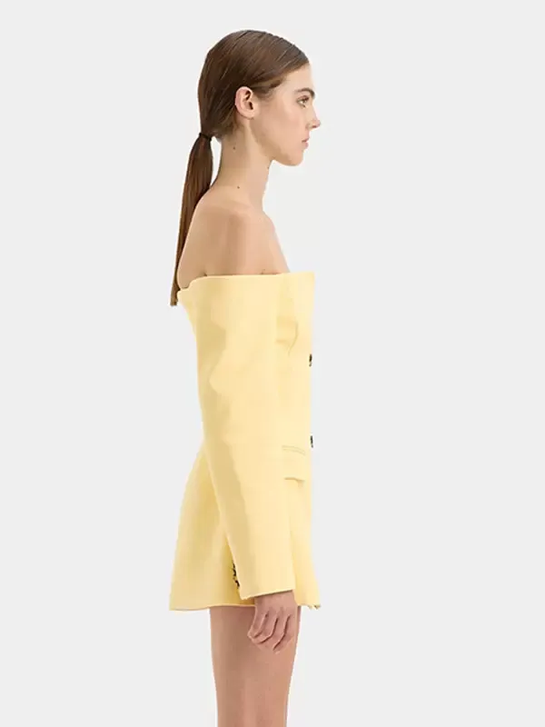 Blazer Dresses Bateau Neck Backless Buttons Long Sleeves Daily Casual Casual Women's Clothing Mini Dresses