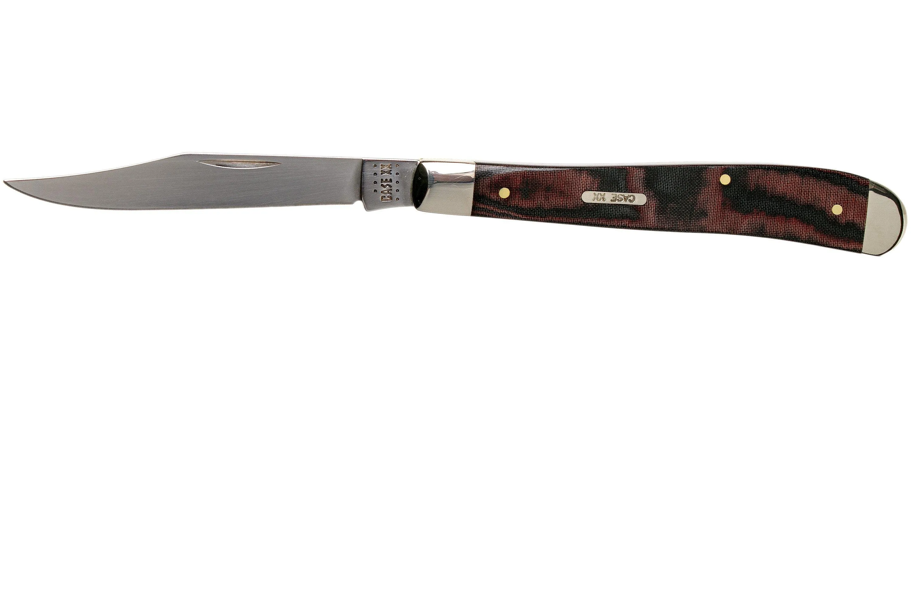 Case Slimline Trapper Smooth Black Red Micarta, 27857, 101048 SS pocket knife