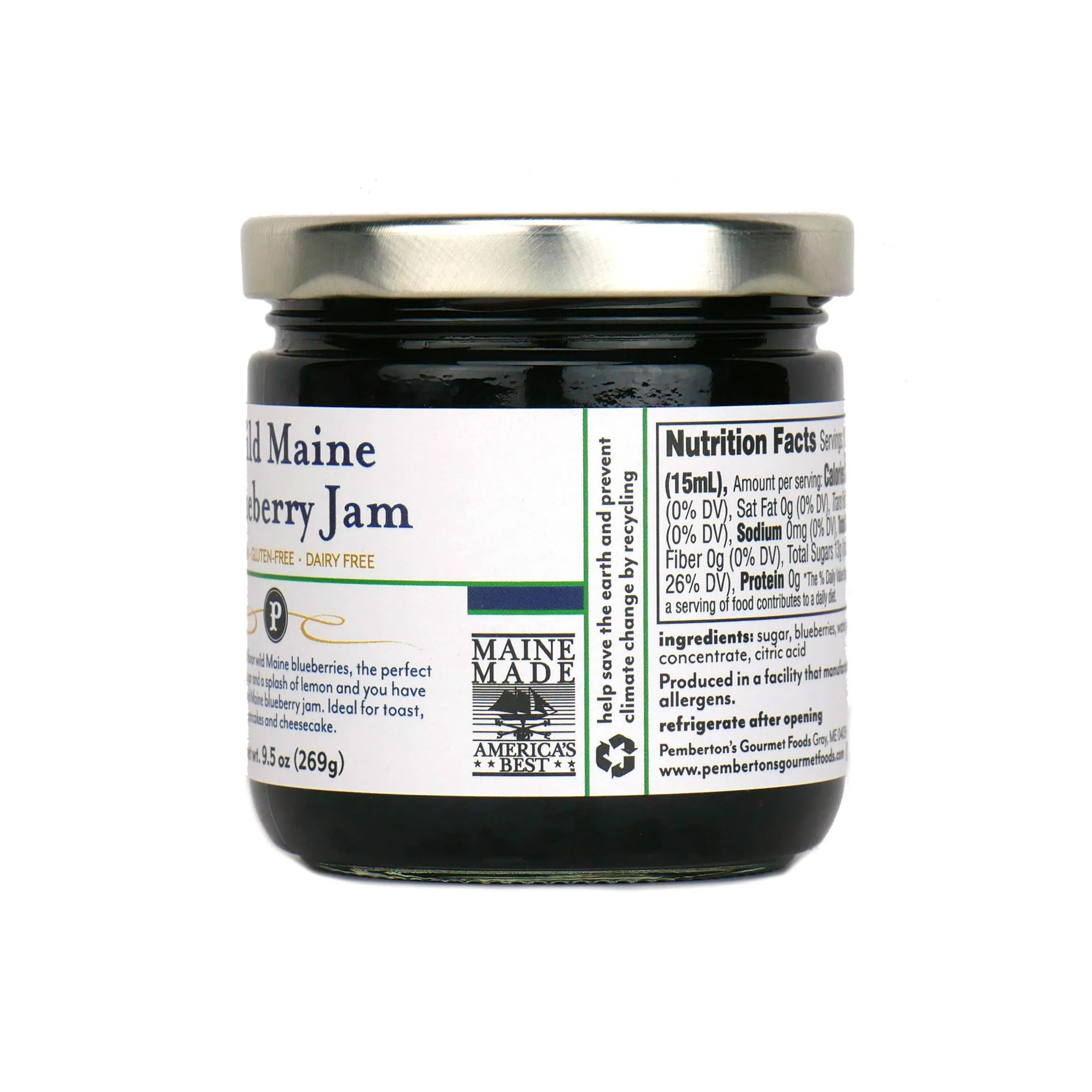 Clearance: Pemberton's Wild Maine Blueberry Jam Made in USA