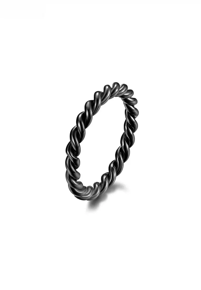 HAPPY FRIDAYS Spiral Twist Titanium Steel Ring JW QF-JZ453