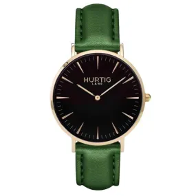 Hurtig Lane Watch Mykonos Cactus Leather  Gold, Black & Green