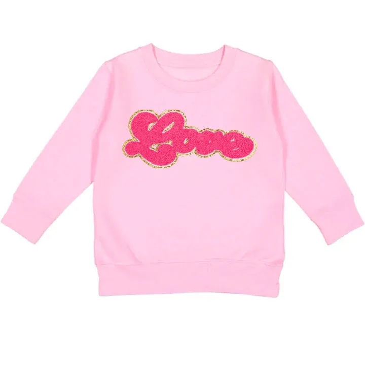 Love Script Patch Valentine's Day Sweatshirt
