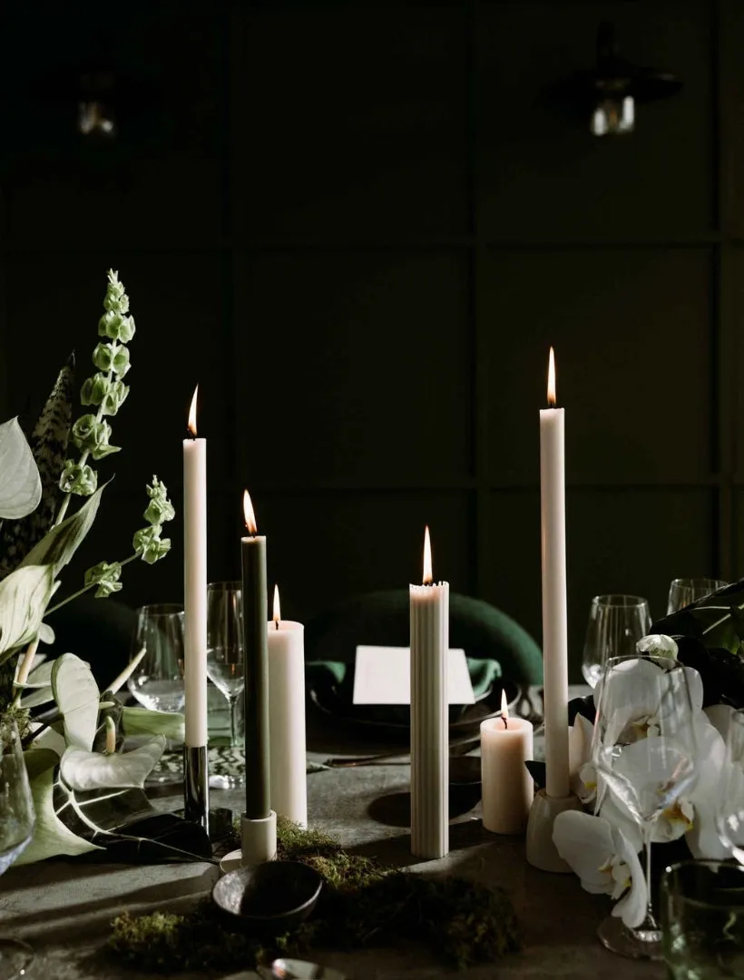 Pale Eucalypt Dinner Candle 40cm (Pack of 4)