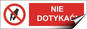 Polish Safety Sign - Nie Dotykac / Do Not Touch - 300 X 100Hmm - Self Adhesive Vinyl - [IH-PL10-SAV]