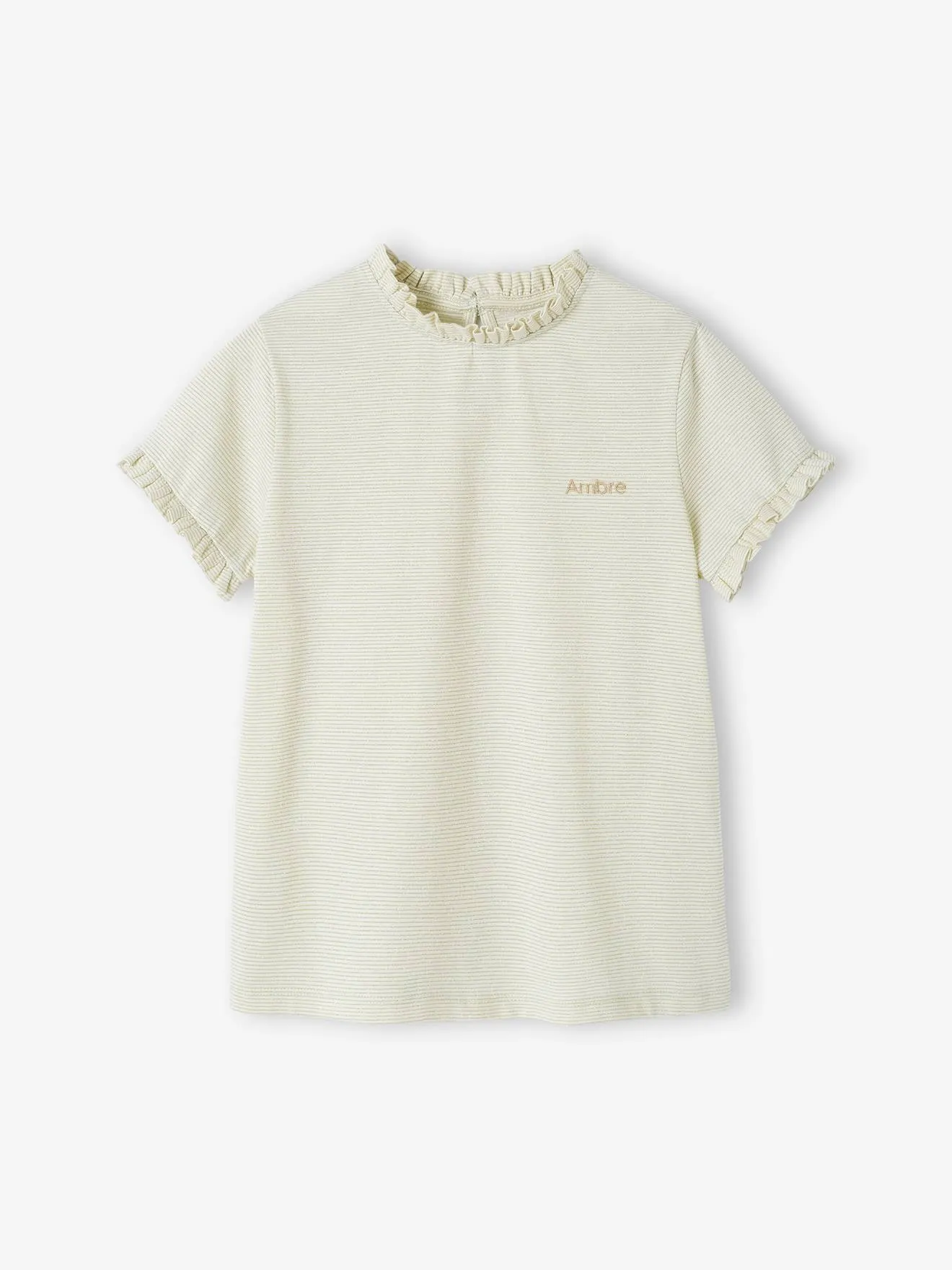 T-Shirt with Shiny Stripes for Girls - navy blue