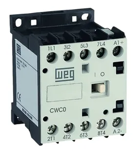 WEG CWC Contactor, 110 V ac Coil, 4-Pole, 9 A, 22 kW, 4NO, 690 V ac