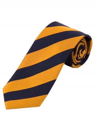 XXL-Herrenkrawatte Streifen navyblau orange